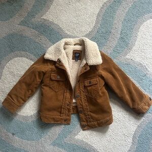 GAP Brown Jean Jacket with Sherpa Lining